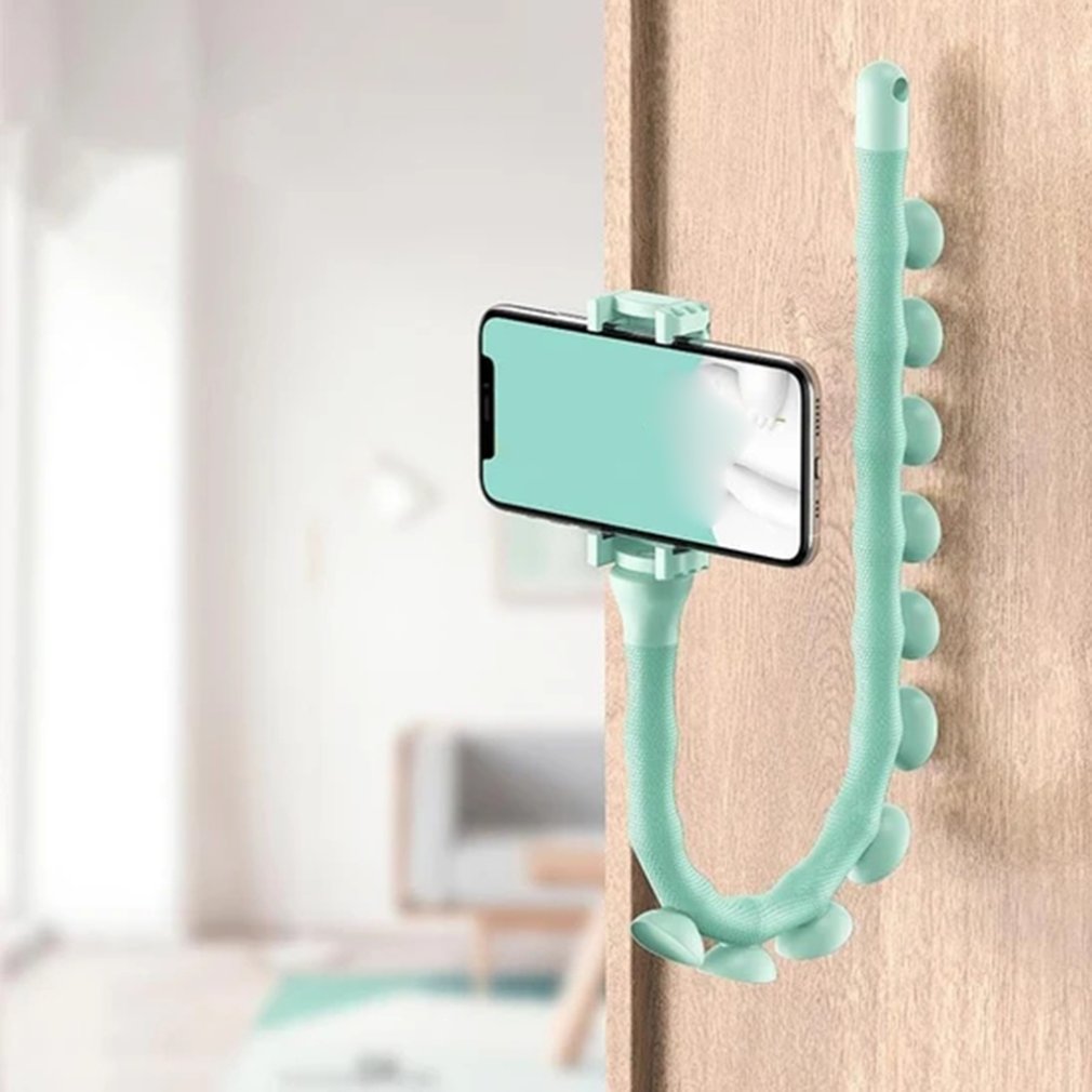 Soporte de pared para teléfono móvil oruga, soporte Flexible con ventosa para bicicleta de escritorio,