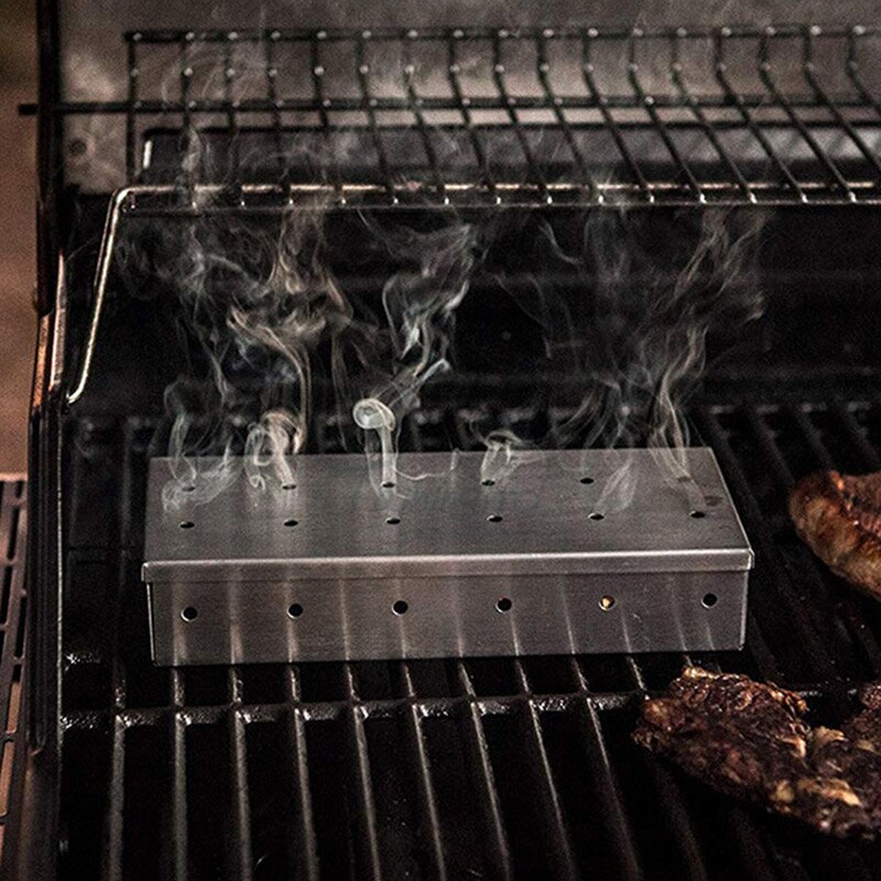 BBQ Grill Accessories Stainless Steel Cold Smoke Generator Barbecue Smoker Box Wood Chips Smoking Box For Bacon Meat Fish