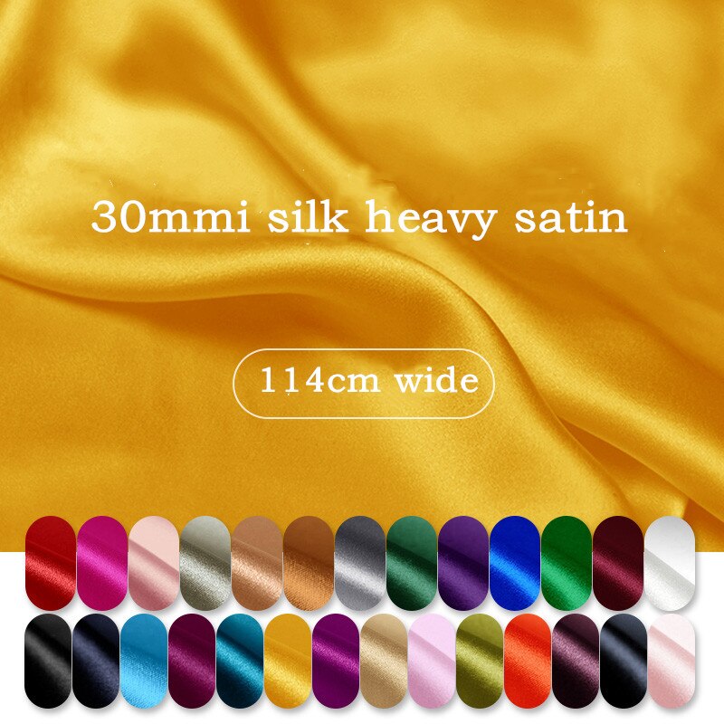 100%  siden kläder tyg 30 mme crepe satin cheongsam kappa broderi kjol påslakan kläder tjockt tyg tyg
