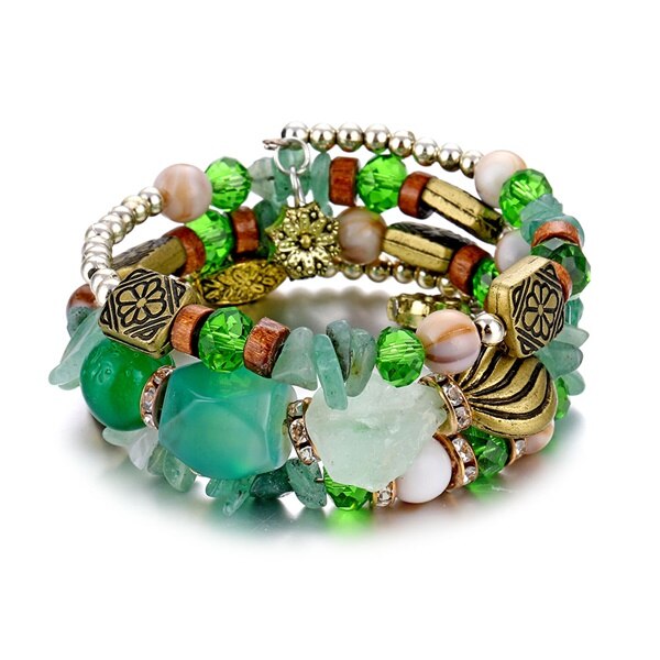 Ifmia Boho Multilayer Resin Stone Armband & Bangles Vrouw Vintage Lange Manchet Armbanden Voor Vrouwen Pulseras Etnische Sieraden: IF11000259-11