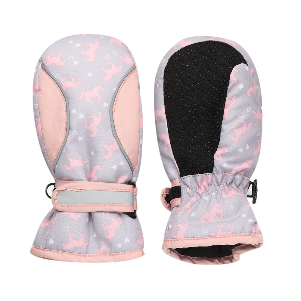 Antislip Winter Moet Kinderen Kinderen Dikker Warm Outdoor Riding Kinderen Ski Handschoenen Sneeuw Snowboard Lange Mouwen Mitten: Grey / 8-12 years old