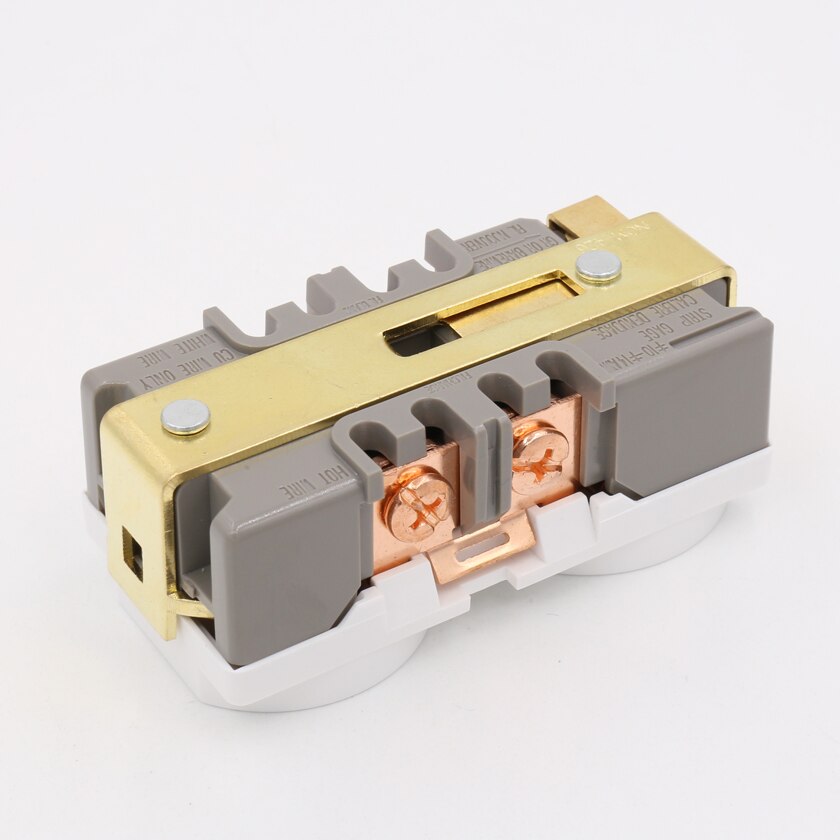 2 pieces HiFi copper Plated US 20A AC Duplex Receptacles Wall Outlet Power Distributor