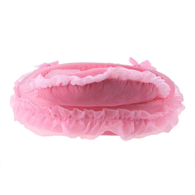 HKML okrągłe legowisko dla psa różowa koronka księżniczka dom dla szczeniaka pieska Miś pościel mata budy gniazdo sofa mata kot placki łóżko artykuły dla zwierząt