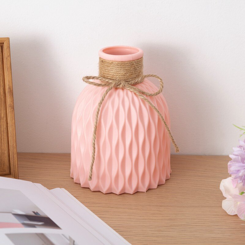 Plastic Vazen Woondecoratie Anti-Keramische Vazen Europese Bruiloft Moderne Decoraties Onbreekbaar Creatieve Eenvoud: Apink