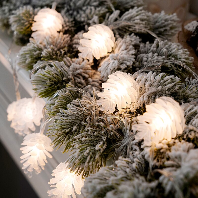 Christmas Pine Cones LED String Lights Battery Operated Fairy Lights Indoor Outdoor Decoration For Party Wedding Garden Home