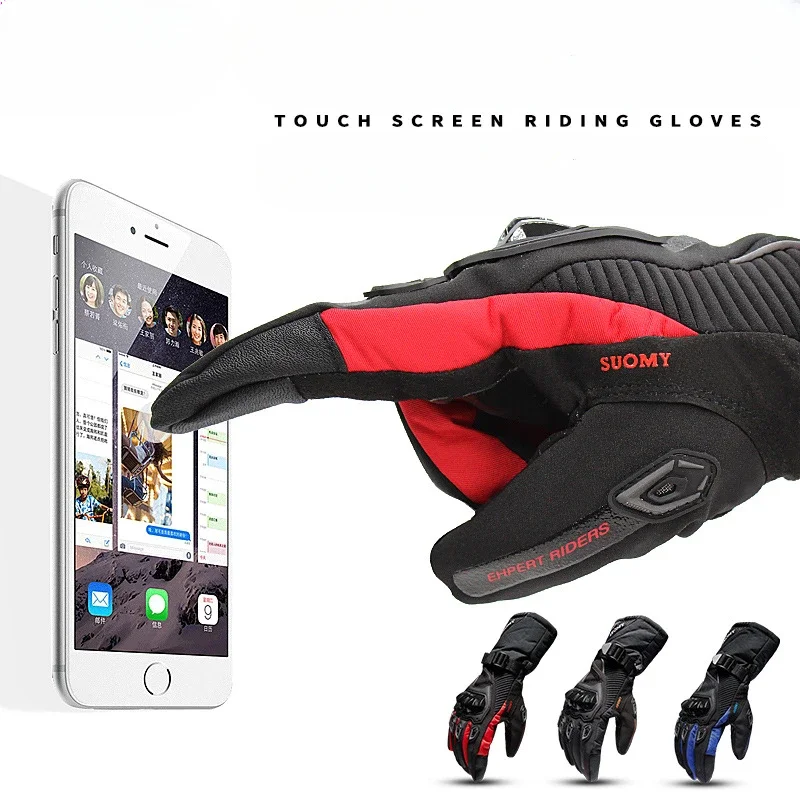 Gants de moto d'hiver imperméables et chauds adaptés à toutes les saisons, pour motos, gants pour hommes et tout-terrain