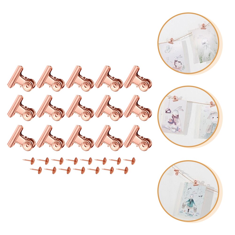 1 Set Papier Klemmen Ijzer Bestanden Clips Documenten Clips Ijzer Bestand Klem Punaise Kit