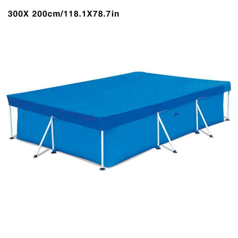 Durable Rectangle Swimming Pool Cover UV-resistant Tarpaulin Rainproof Cloth Summer for Family Swim High Outdoor Pool: 300 200cm