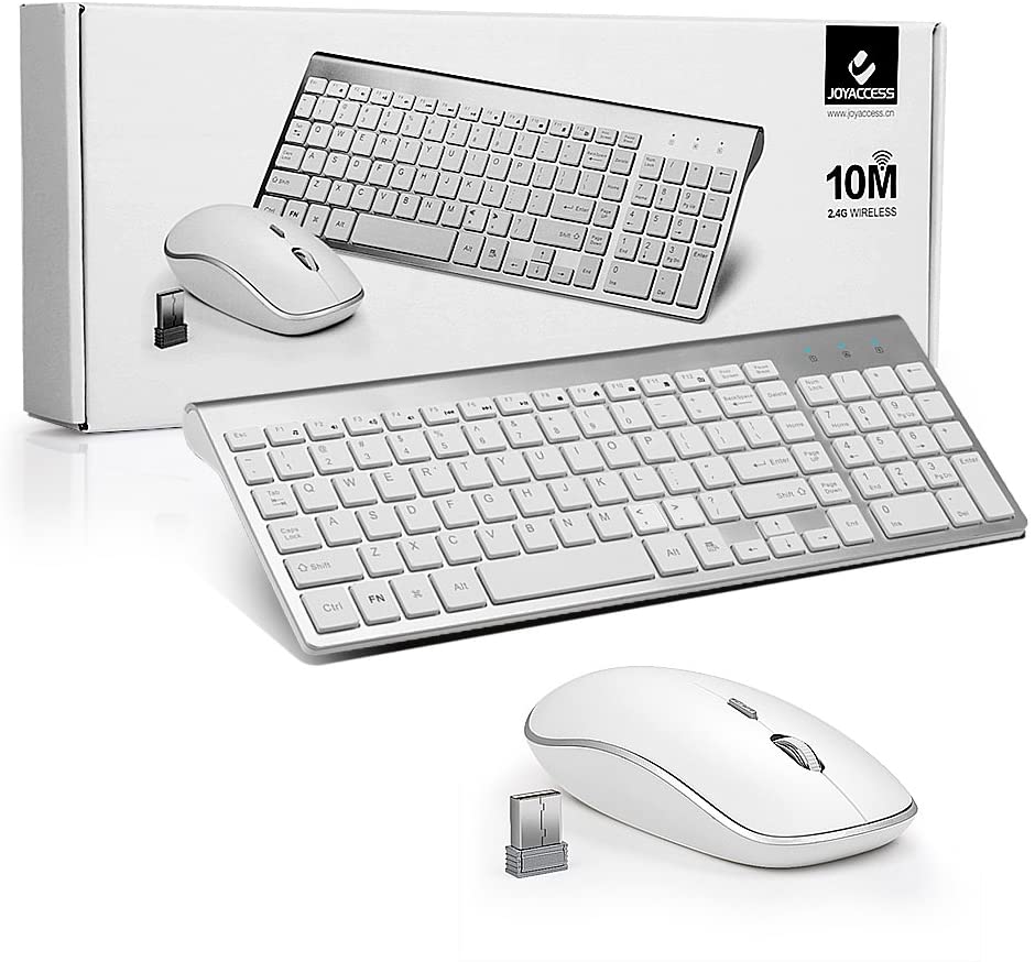 Wireless Keyboard And Mouse Suit, Accord With Ergonomics, Mute, Portable, Compatible With Mac And Windows System: Silver