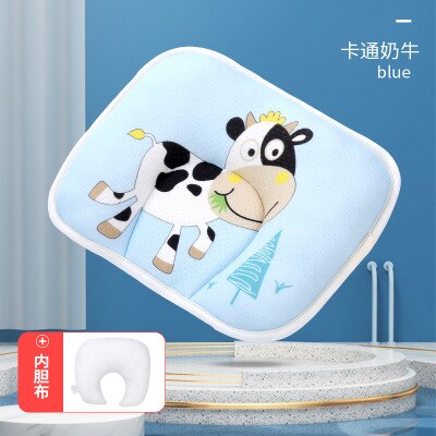 Cuscino per bambini cuscino per bambini testa eccentrico cuscino in puro cotone traspirante per neonato cuscino stereotipato: Cartoon cow