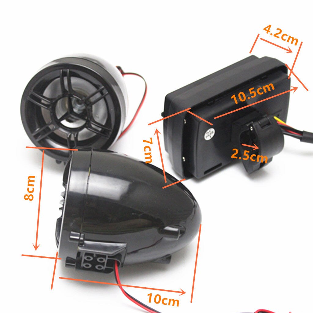Motorcycle Bike Handlebar Mount Audio Radio MP3 Speaker For Yamaha Cruisers
