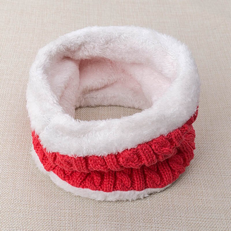 Reakids vinter tørklæde baby nyfødt barn tørklæder varm tyk fløjl drenge&piger bomuldstørklæde børn comfortbale tørklæder: En rød