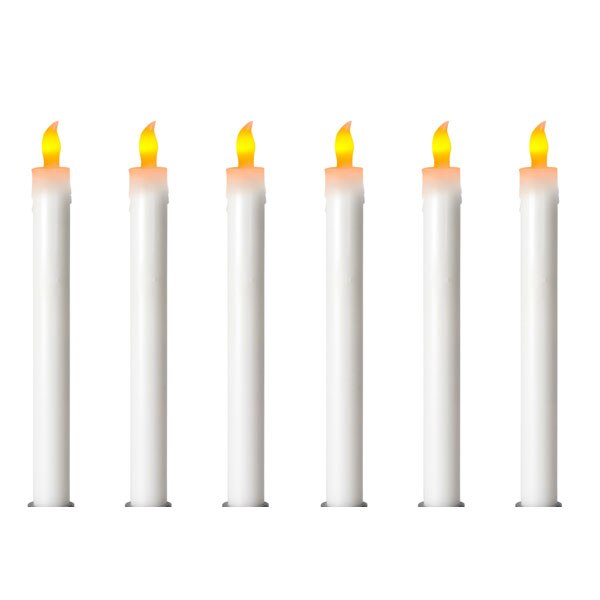 6 velas cónicas LED sin llama con luz amarilla parpadeante con interruptor de empuje, velas eléctricas para decoración de boda: yellow light flicker