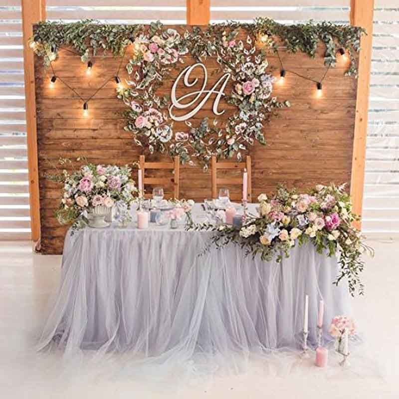Tulle Tutu Table Skirt Tulle Tableware for Wedding Decoration Baby Shower Party Wedding Table Skirting Home Textile 91.5x80cm: 8