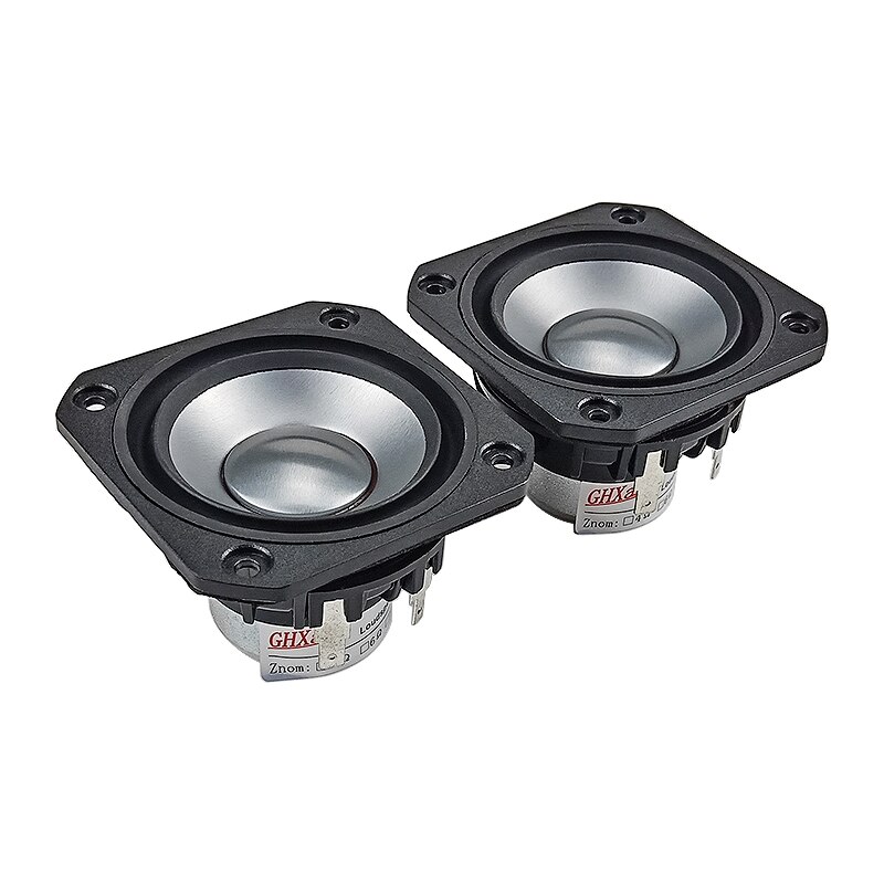 Altavoz cuadrado de neodimio de rango completo, 2,5 pulgadas, cono de aluminio anodizado, 25 núcleos, Bobina de voz, Tweeter, bajos medios, 103HZ, 20W