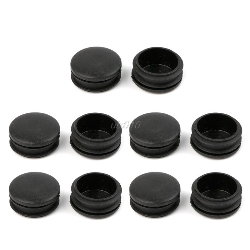 10Pcs Black Plastic Furniture Leg Plug Blanking End Cap Bung For Round Pipe Tube S02: Purple