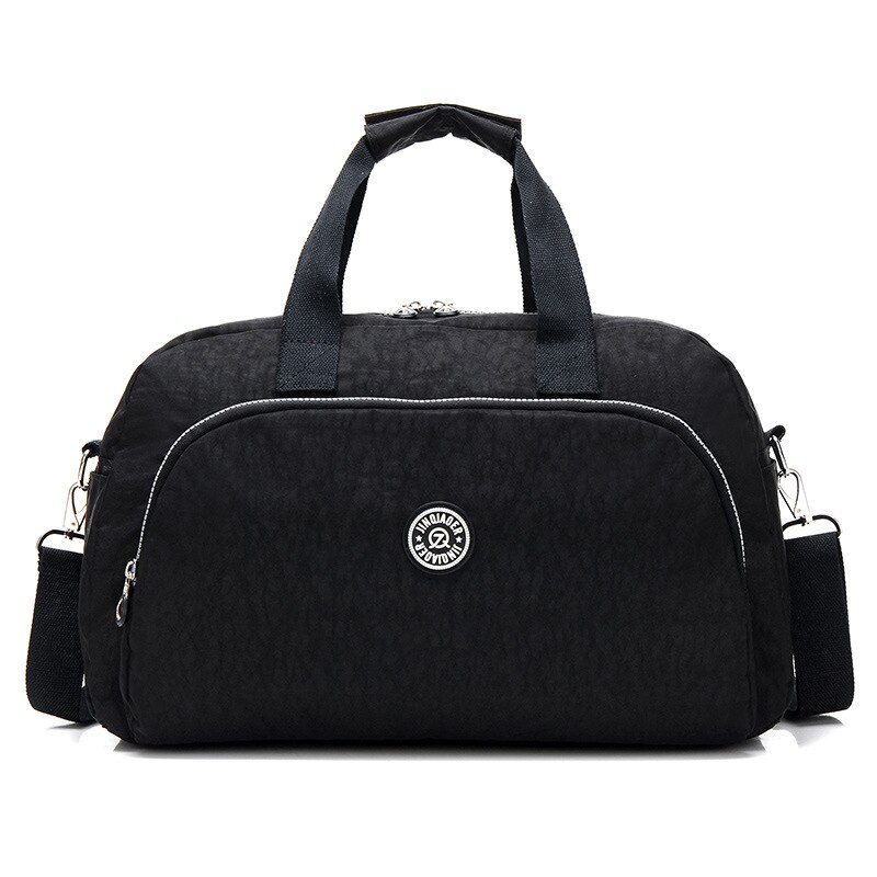de casuales de nylon impermeable bolso de viaje de hombro: Negro