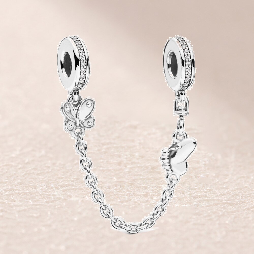 797865CZ Decorative Butterflies Safety Chain