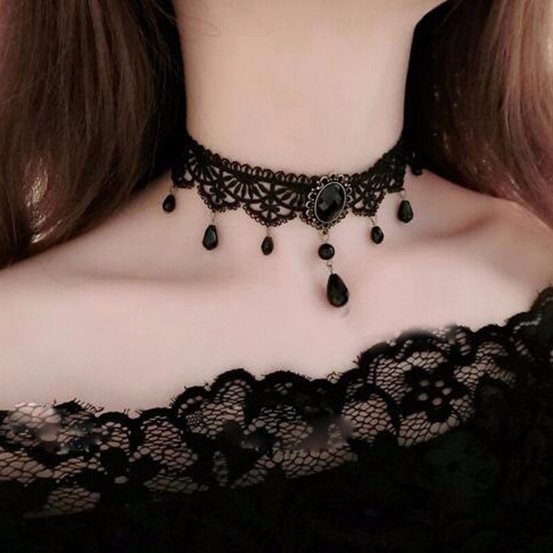 Choker Zwarte Bloem Strass Choker Ketting Vrouwen Bijoux Fluwelen Choker Sieraden Hollow Collares Collier Femme Verklaring Kolye