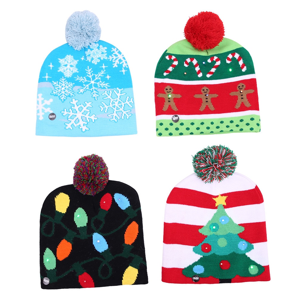Bonnet de noël pour enfants | 1 pièce, chandail de noël, moche, bonnet de noël, bonnet lumineux, bonnet tricoté pour enfants, fête de noël pour adultes