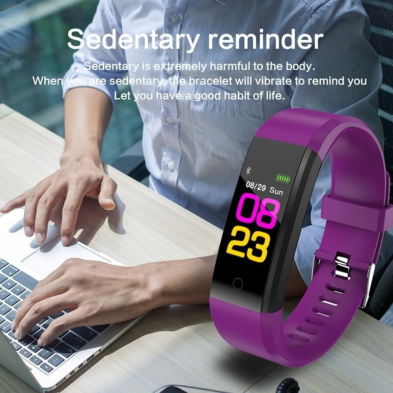 Smart Bracelet Watch for Men Women 115 Plus Smart Wristband Fitness Tracker Pressure Sport Watch Heart Rate Monitor Band A2