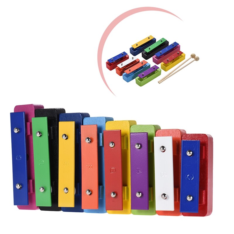 Kleurrijke 8 Note Glockenspiel Resonator Bells Set Percussion Musical Educatief Onderwijs Instrument Speelgoed Voor Kinderen