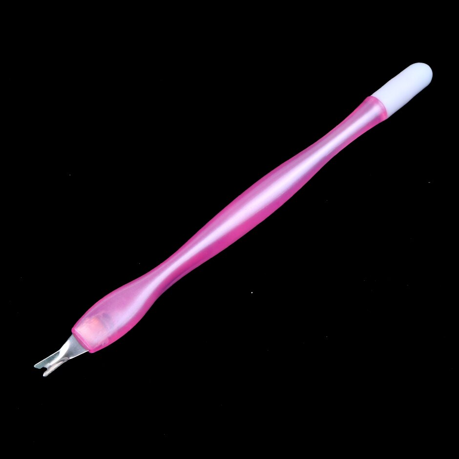 2 måder cuticle pusher pink blød manicure stick gummi tryk pen stang død hud gaffel peeling kniv trimmer neglefjerner  ch1563: 02