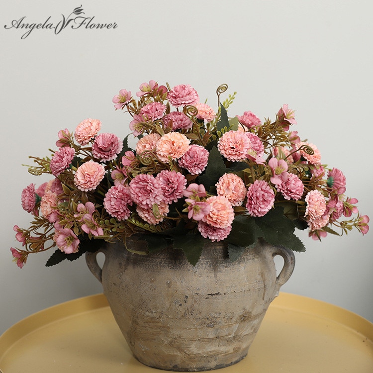 5 grener 11 hoder hjemme juledekor kunstig nellike bukett silke blomster mødre nellike blomst veggmaterialer