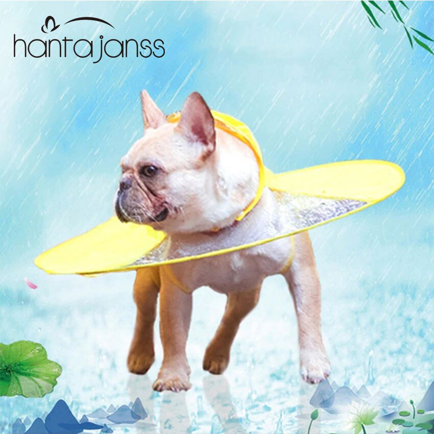 Dog Raincoat Umbrella Cloak Raincoat for Dogs Cute Waterproof Raincoat for Small Medium Dogs Transparent Summer Pet Clothing