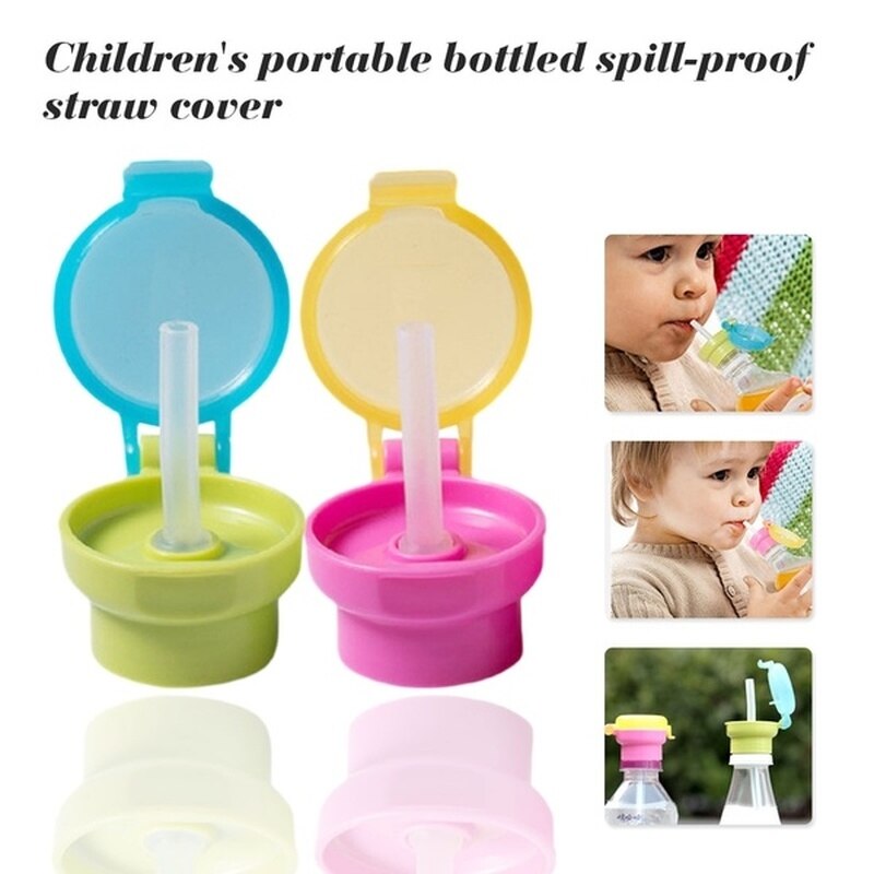 Adaptateur de bouteille d&#39;eau Portable anti-déversement, capuchon avec Tube, couvercle de paille pour bébé enfant, hygiène facile, distributeur de boissons