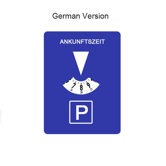 Vehicle Car Parking Disc Timer Clock Time Display Plastic Disc Parking Time Tools Portable Car Parking Timer Clock: German Version