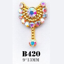 10 stk 3d legeret neglekunst tilbehør skinnende krystal guld negle smykker topniveau negle skønhed charms: B420