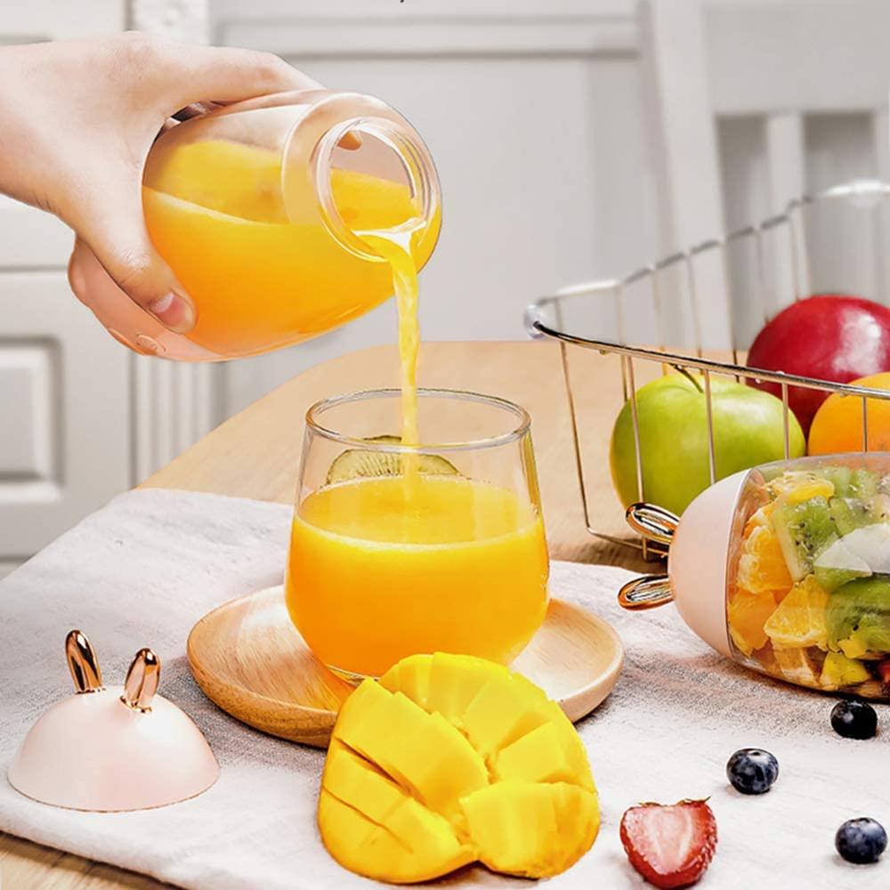 330ml Tragbare Saft, Niedlichen Kaninchen Entsafter, Mini USB Obst Tasse, Geeignet Für draussen, Fitness, reise Entsafter