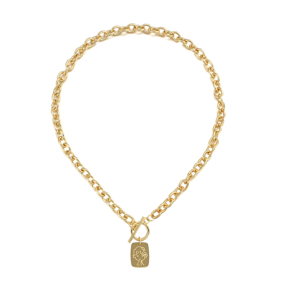 Flashbuy Gold Silber Farbe Kette Halsband Halskette Frauen Transparente Acryl Anhänger Halsketten Hüfte hüpfen Jewlery: N207315N-001