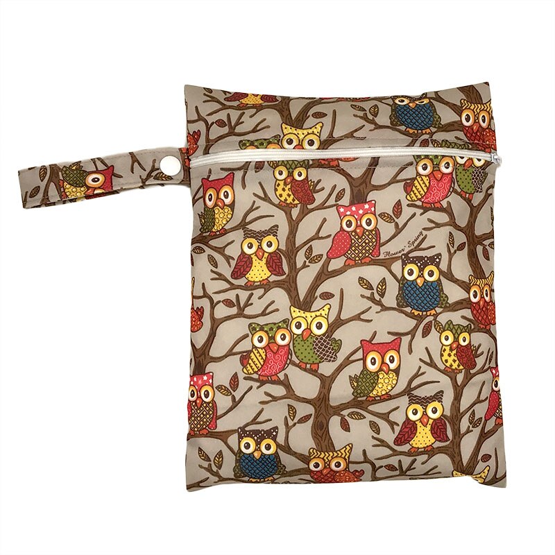 Printed Pocket Wet Bag Waterproof Reusable Nappy Bags PUL Travel Baby Nappy Mini Size Wet Dry Bags Wetbags 25x20cm