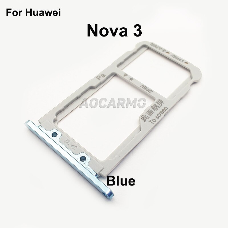 Aocarmo Voor Huawei Nova 3 Nano Sim Card Tray Microsd Slot Houder Vervanging Deel