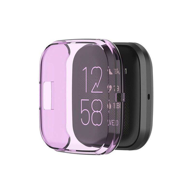 Volle Abdeckung für Fitbit versa 2 Weiche Ultra-Dünne Kristall Klar Protector Fall Uhr Screen Protector Uhr Zubehör: F