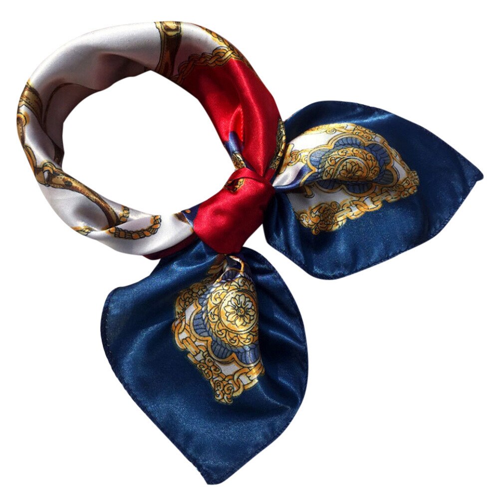 Foulard carré cheveux cravate pour les femmes de fête d'affaires petit Vintage maigre rétro tête cou soie Satin écharpe pour dames #25: H