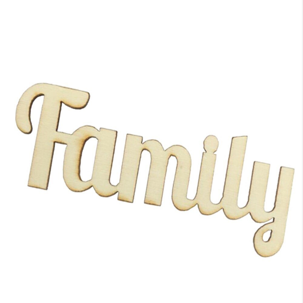 random style10 Pieces Wooden Family Word Letters Alphabet Script for Family Tree Crafts Home Wedding DIY Decorations Handmade