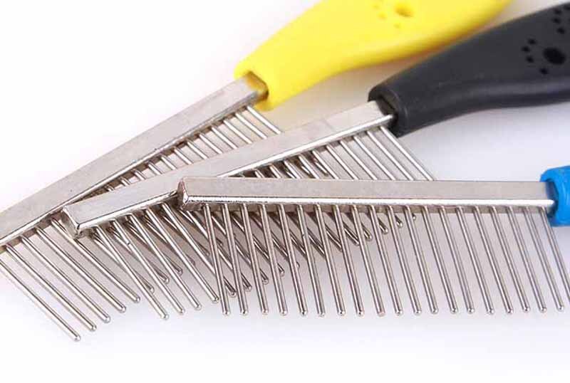 Roestvrijstalen Hond Kam voor Honden Katten Ontharing enkele Rij Rechte Kam Puppy Haar Grooming Tool Pet Producten