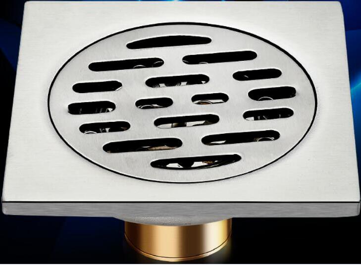 10x10cm Square Stainless Steel Floor Drain Linear Shower Drain Covers Washing Machine Use Bathroom Balcony Waste Grate: 601
