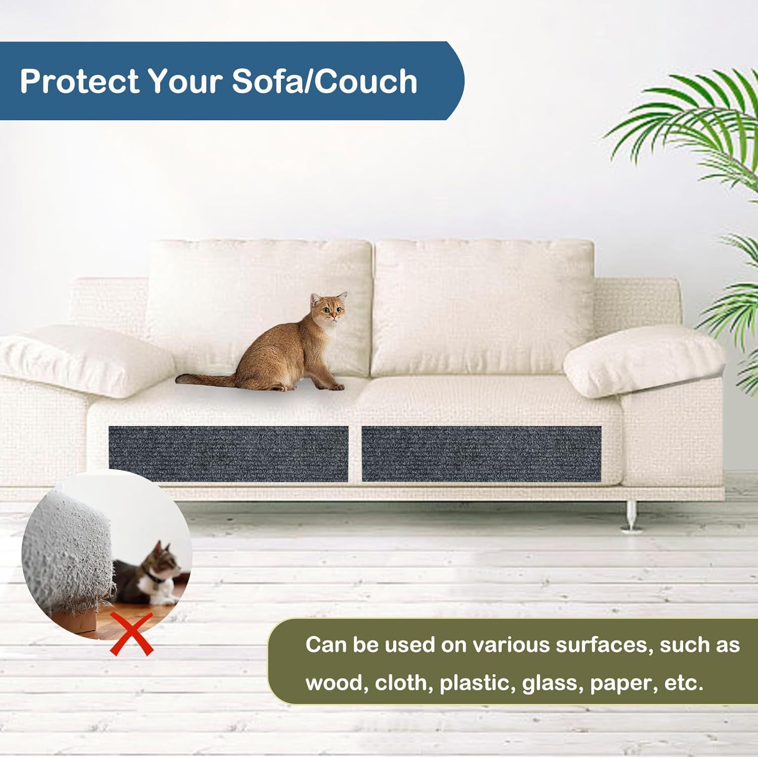 Wand selbstklebend Anti-Katzen-Kratz-Sofa DIY Katzen Kratzschutz Pfoten schärfen trimmbar Teppich Katzen Kratzbrett ﻿