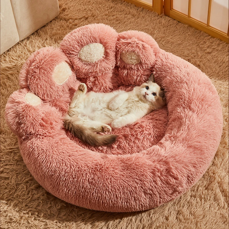 Polymères de chenil en peluche pour chiens, coussin de couchage pour grands chiens, coussin de caisse pour un sommeil profond, fournitures pour animaux de compagnie, accent d'hiver