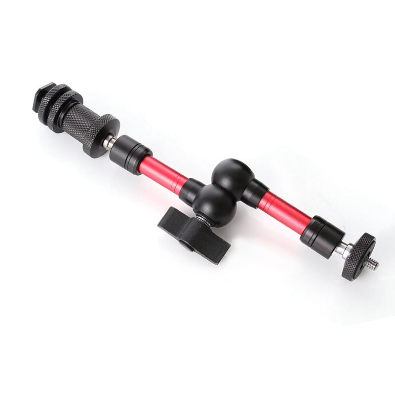 Fotga 7 Inch Instelbare Wrijving Scharnierende Ic Arm Rood Met 1/4 Inch Schroef Voor Dslr Rig Lcd Monitor Led Licht