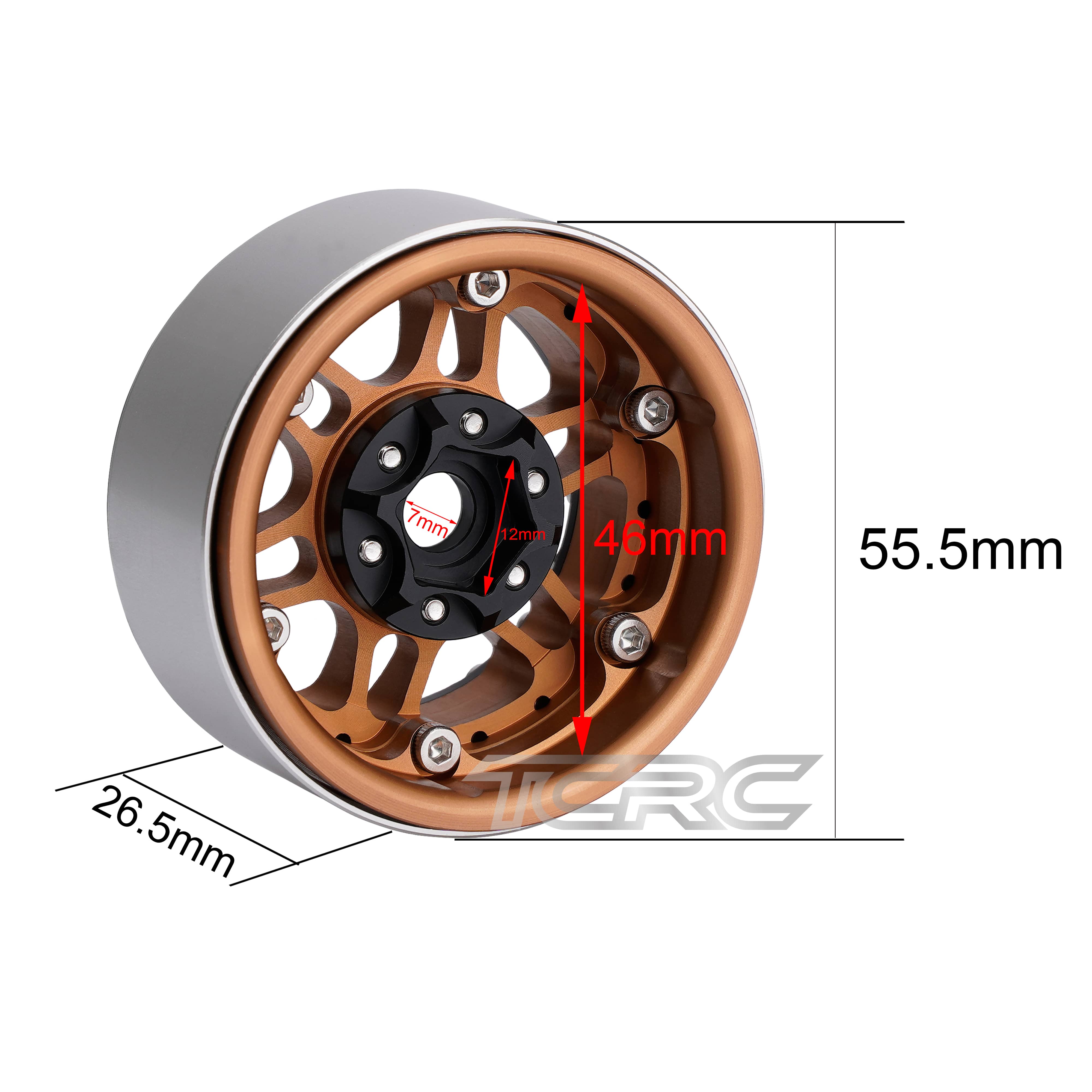 Tcrc 4Pcs Aluminium 1.9 &quot;Hoge Massa Rc Beadlock Wiel Hubs Voor 1/10 Rc Crawler Auto Traxxas TRX4 TRX6 axiale SCX10 Tamiya CC01