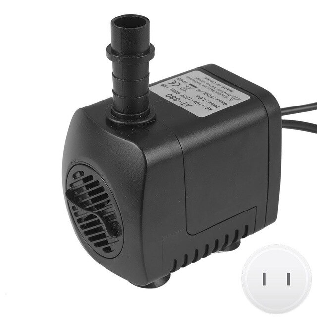 Elektrisk nedsenkbar akvarium vannpumpe fontenepump nedsenkbar vannfontene fisketank dam 2 dyser 220 gph oksygenbasseng: Us plug