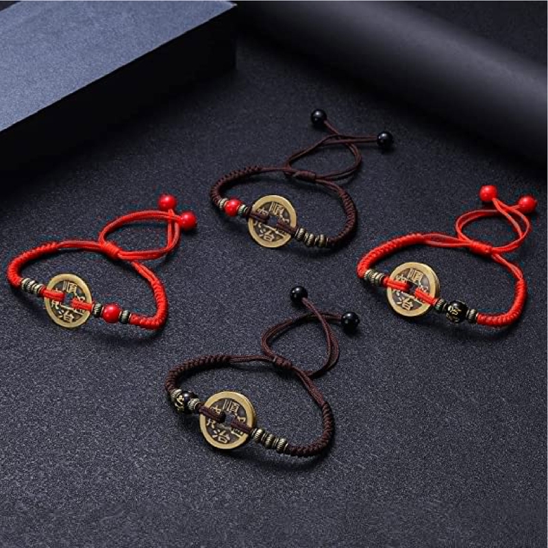 R3MC-pulsera Oriental Vintage, brazalete de cuerda hecho a mano, joyería de la buena suerte, pulsera de riqueza, , longitud ajustable
