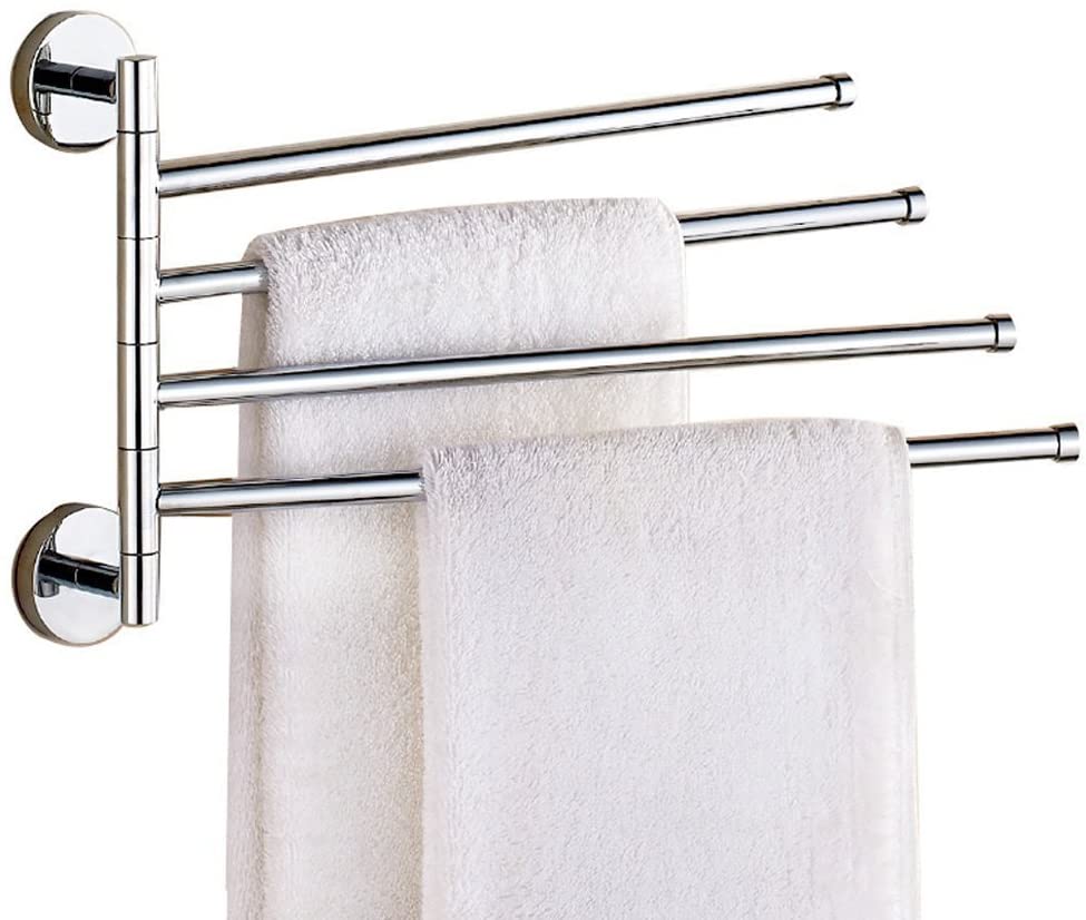 Håndklædestang i rustfrit stål roterende håndklædeholder badeværelse køkken vægmonteret håndklæde poleret rackholder hardware tilbehør