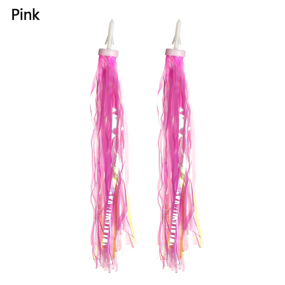 2Pcs 14cm Colorful Bike Cycling Tricycle Handlebar Tassels Kids Streamers Tassel Outdoor Sports Bike Decoration Accessories: Pink