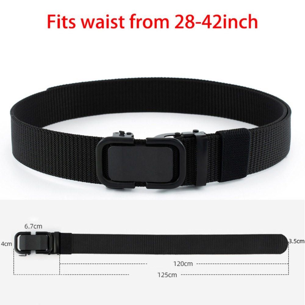 Herre-skraldebælte i nylon med lærredsbånd, golfbælte, taljebælte med automatisk spænde til mænd, fritidsarbejde